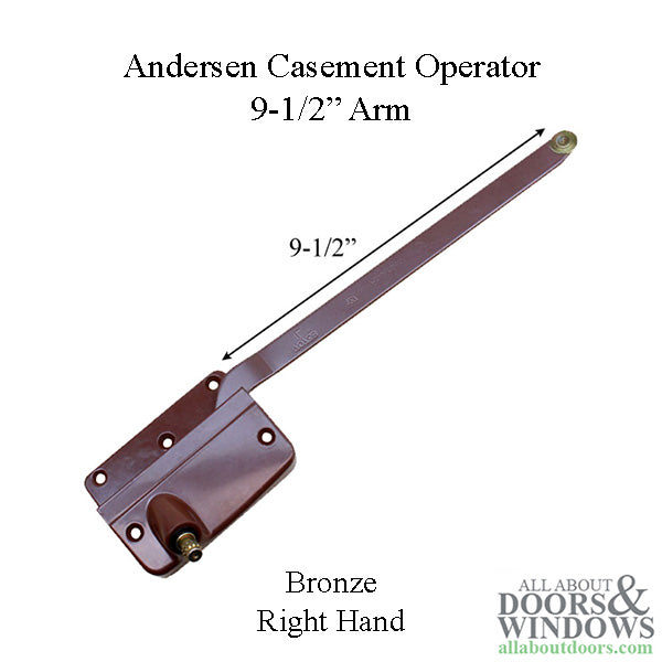 Discontinued Andersen Right Hand Operator, 9-1/2 Inch Arm, Round Shoe - Bronze