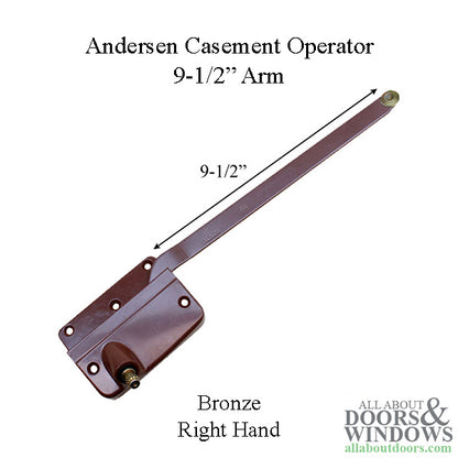Discontinued Andersen Right Hand Operator, 9-1/2 Inch Arm, Round Shoe - Bronze
