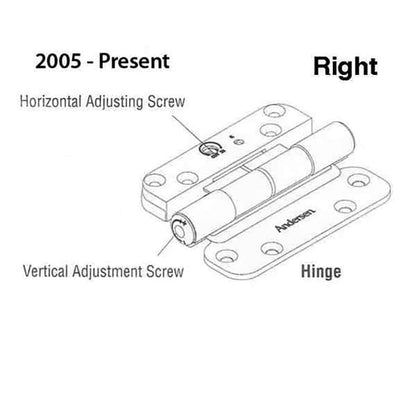 Andersen 4 Hinge Kit, Right Hand (2005-Present) - Distressed Bronze