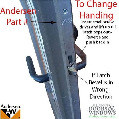 Andersen Multipoint Lock, FWH68 Active Door - Stainless Steel