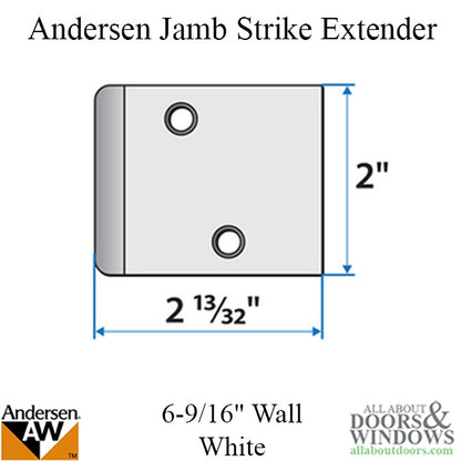 Andersen Jamb Strike Extender, 2-3/8" - White