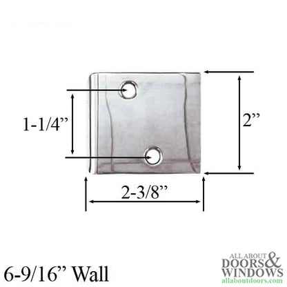 Andersen Jamb Strike Extender, 2-3/8" - Polished Chrome