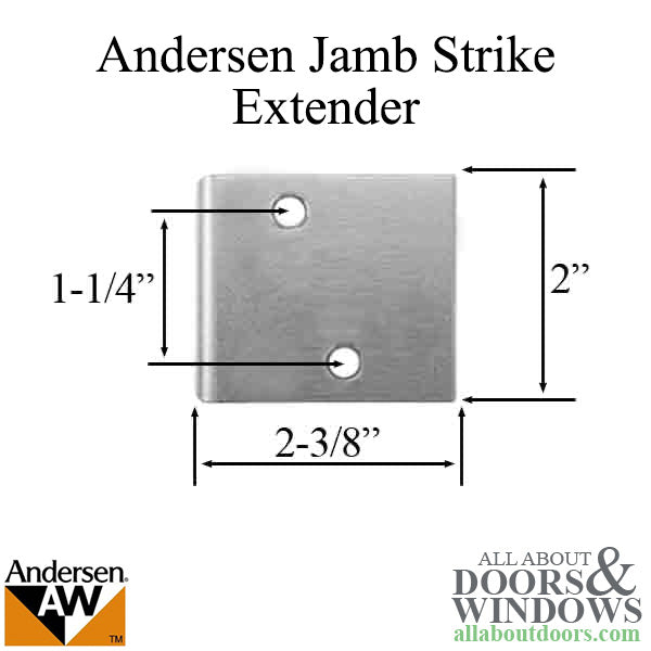 Andersen Jamb Strike Extender, 2-3/8" - Brushed Chrome