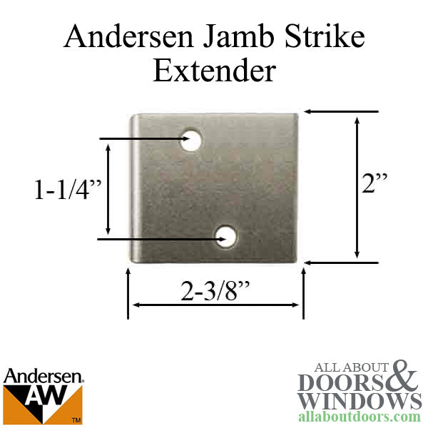 Andersen Jamb Strike Extender, 2-3/8" - Distressed Nickel
