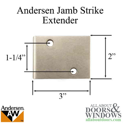 Andersen Jamb Strike Extender, 3" - Satin Nickel