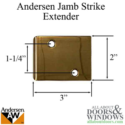 Andersen Jamb Strike Extender, 3" - Antique Brass