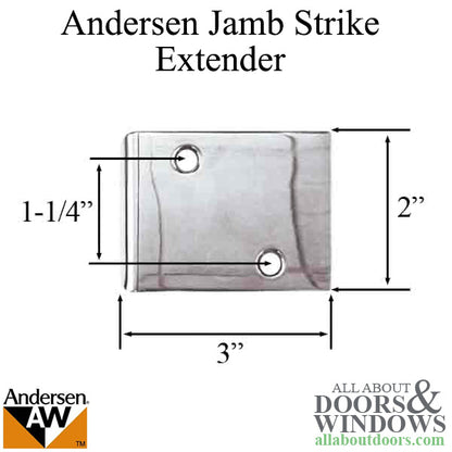 Andersen Jamb Strike Extender, 3" - Polished Chrome