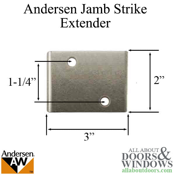 Andersen Jamb Strike Extender, 3" - Distressed Nickel