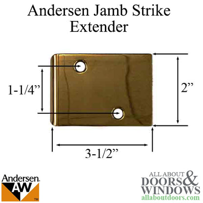 Andersen Jamb Strike Extender, 3-1/2" - Antique Brass