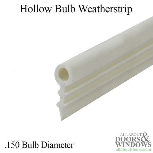 Hollow Bulb Weatherstrip, .150" Diameter Kerf Type