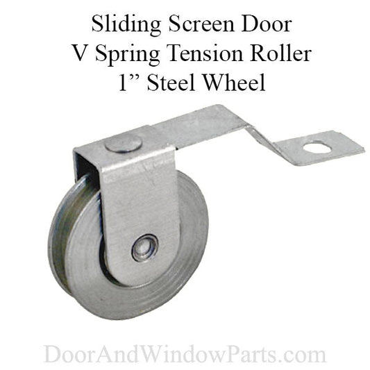 Spring Tension Roller, 1 Inch Steel Ball Bearing Wheel, Sliding Screen Doors