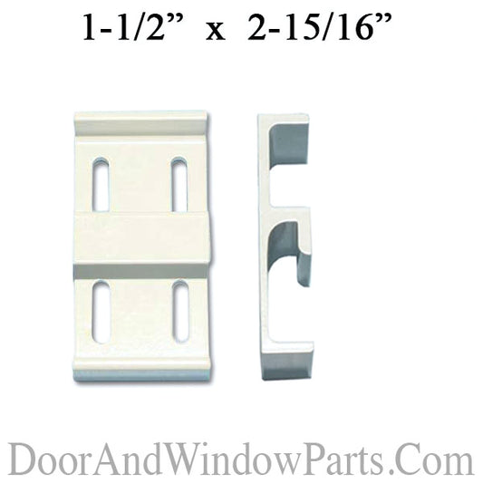 Keeper, E-Shaped, Wide 1-1/2, Sliding Glass Door - White