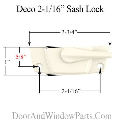 Deco 2-1/16" Sash Lock - Choose Color