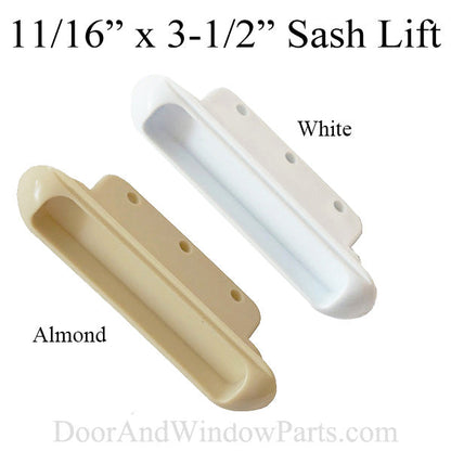 Sash Lift, 11/16 x 3-1/2 Recessed Plastic 3 holes