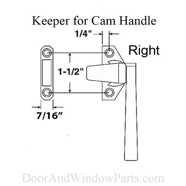 Keeper for Cam Handle for Hopper Window