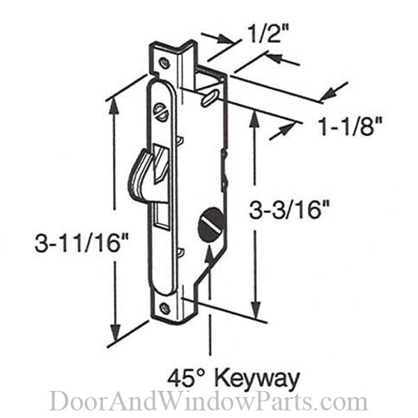 Mortise Lock (Angled Body - 45 Degree Keyway)