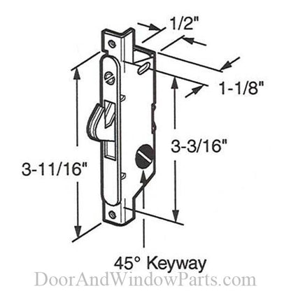 Mortise Lock (Angled Body - 45 Degree Keyway)