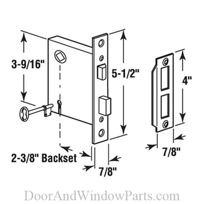 Mortise Lock Assembly (Keyed)