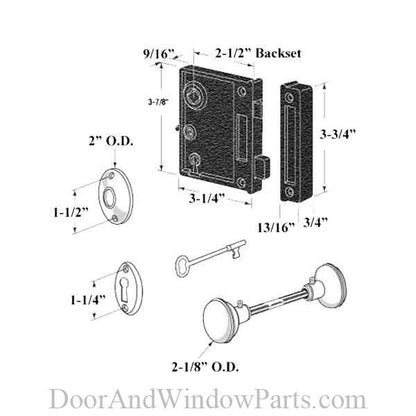 Vertical Mounted Door Lock Set