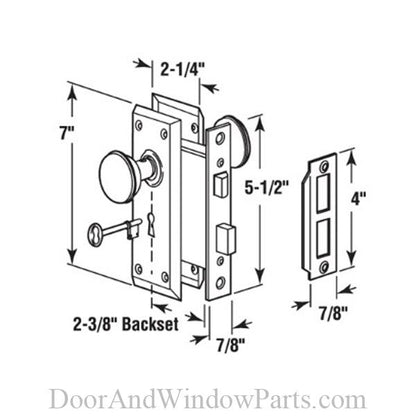 Mortise Lock Set (Keyed)