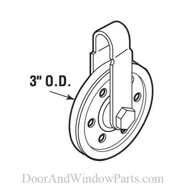 Pulley With Strap and Axle Bolt (3 in. Diameter)