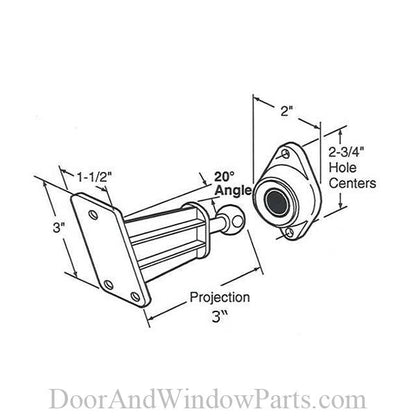 Door Holder Rod and Retainer (Colonial White)