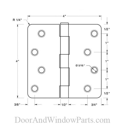 Full Mortise Hinge (4" x 4")