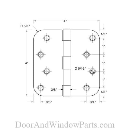 Full Mortise Hinge (4" x 4")