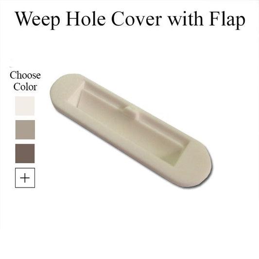 Weep Hole Cover w/ Flap Vinyl Windows,  5/16" x 1-5/16"