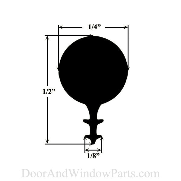 Kerf Style Weatherstrip with 1/4 Inch Foam Filled Bulb