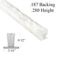 Weatherstrip .187 T-Backing x .280 Fuzzy Pile - White