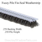 Weatherstrip .270 Backing x .250 Pile w/ Fin Seal - Choose Color